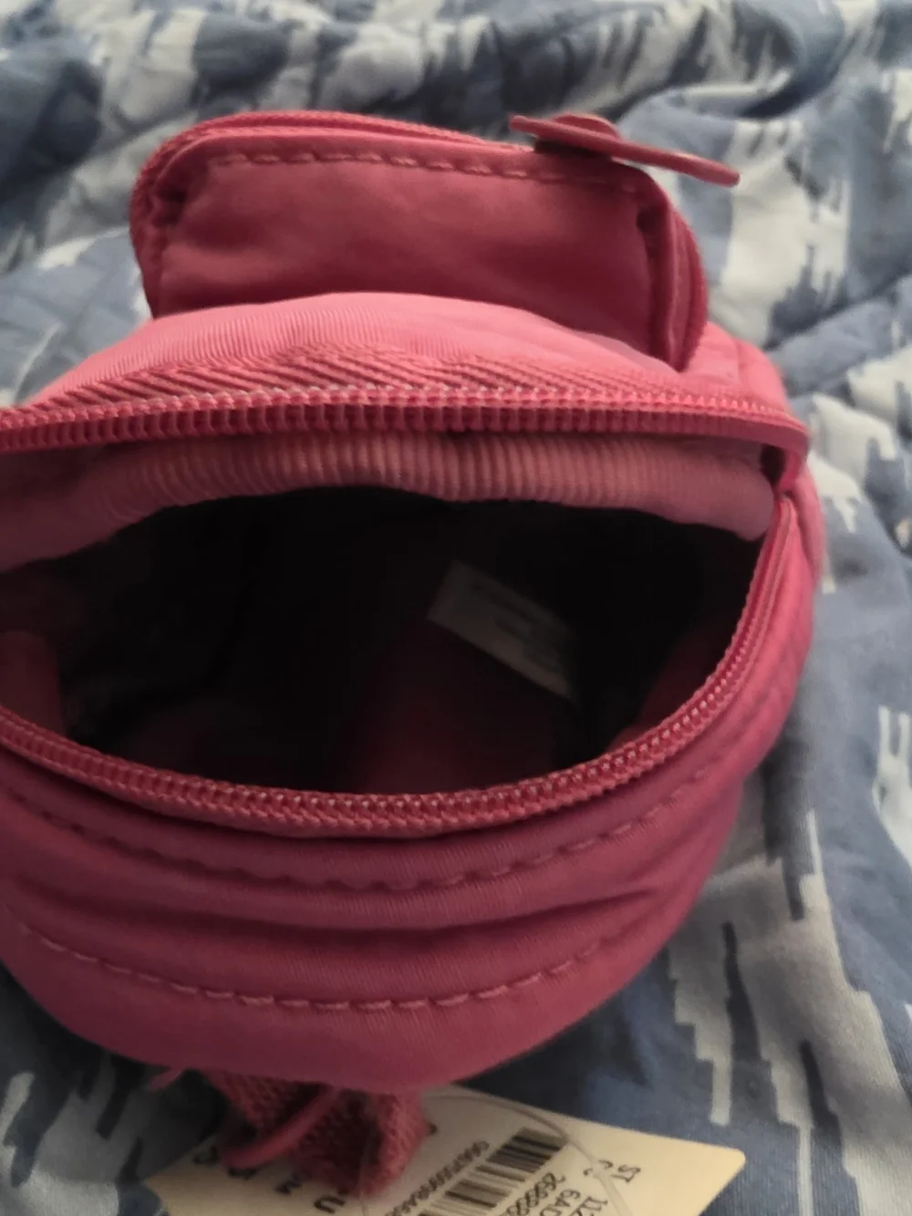PINK Victoria's Secret Small Quilted Keychain Backpack in Deep Pink